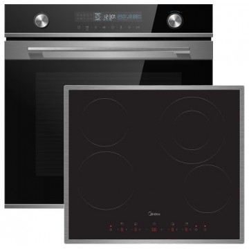 Midea Φούρνος Ηλεκτρικός Άνω Πάγκου 70lt 59.5cm MBON5M90E5-BK με Κεραμικές Εστίες MCH640F145K0FRX Midea Φούρνος Ηλεκτρικός Άνω Πάγκου 70lt 59.5cm MBON5M90E5-BK με Κεραμικές Εστίες MCH640F145K0FRX